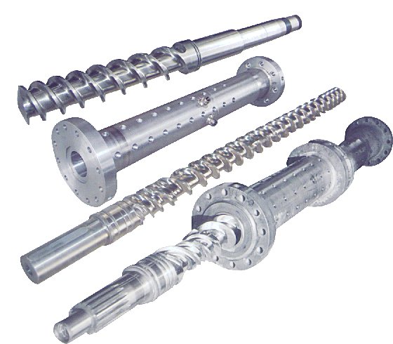 Rubber extruder screw barrel